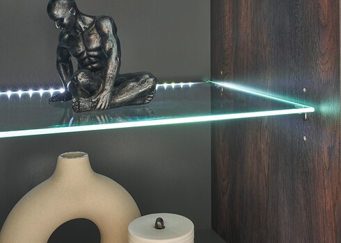 Vitriinkapp LARGO tume tamm / antratsiit, 55x40xH200 cm