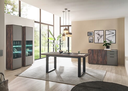 Vitriinkapp LARGO tume tamm / antratsiit, 55x40xH200 cm