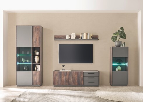 Vitriinkapp LARGO tume tamm / antratsiit, 80x40xH200 cm