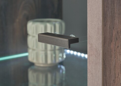 Vitriinkapp LARGO tume tamm / antratsiit, 80x40xH200 cm