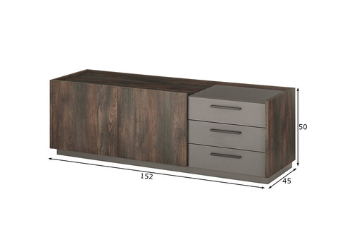 Tv-alus LARGO tumehall / antratsiit, 152x45xH50 cm
