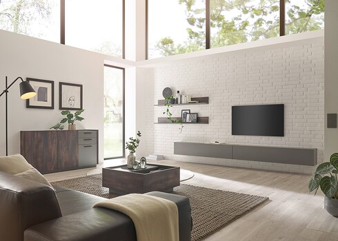 Kummut LARGO tume tamm / antratsiit, 152x45xH80 cm