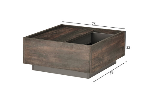 Diivanilaud LARGO tume tamm / antratsiit, 75x75xH33 cm