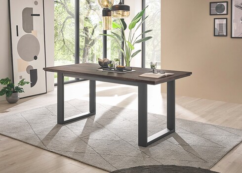 Söögilaud LARGO tume tamm / must, 160x81xH77 cm