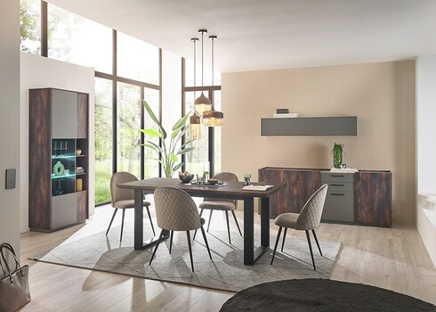 Söögilaud LARGO tume tamm / must, 160x81xH77 cm