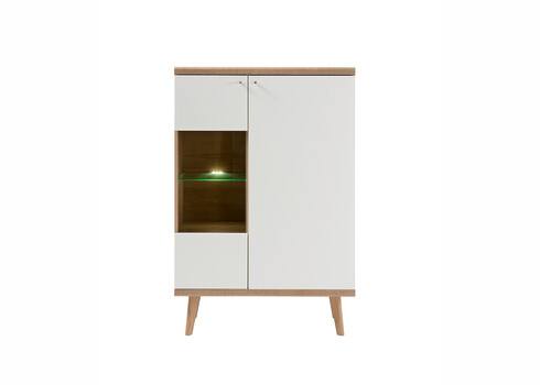 Kapp LENA valge / tamm, 90x40xH134 cm