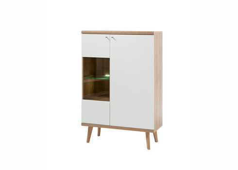Kapp LENA valge / tamm, 90x40xH134 cm