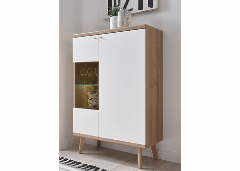 Kapp LENA valge / tamm, 90x40xH134 cm