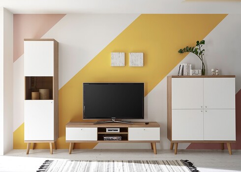 Kapp LENA valge / tamm, 50x40xH197 cm