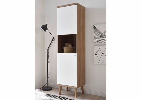 Kapp LENA valge / tamm, 50x40xH197 cm