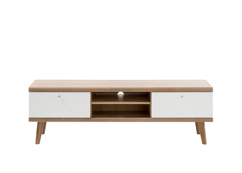 Tv-alus LENA valge / tamm, 160x40xH50 cm