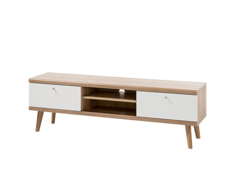 Tv-alus LENA valge / tamm, 160x40xH50 cm
