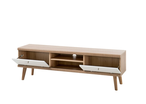 Tv-alus LENA valge / tamm, 160x40xH50 cm