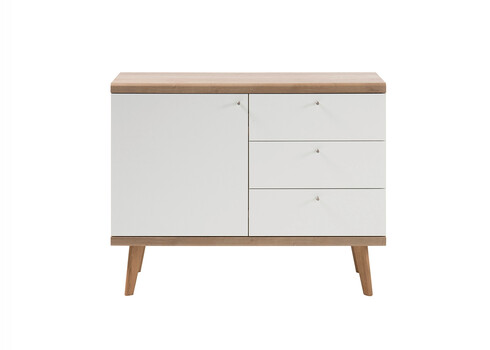 Kummut LENA valge / tamm, 107x40xH83 cm