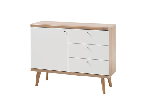 Kummut LENA valge / tamm, 107x40xH83 cm