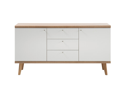 Kummut LENA valge / tamm, 160x40xH83 cm