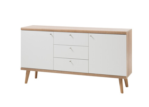 Kummut LENA valge / tamm, 160x40xH83 cm