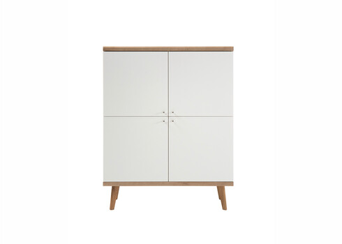 Kummut LENA valge / tamm, 107x40xH134 cm