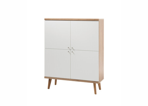 Kummut LENA valge / tamm, 107x40xH134 cm