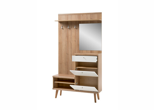 Esikumööblikomplekt LENA valge / tamm, 100x34xH200 cm