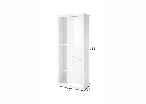 Kapp MERAN valge kõrgläige, 80x37xH195 cm