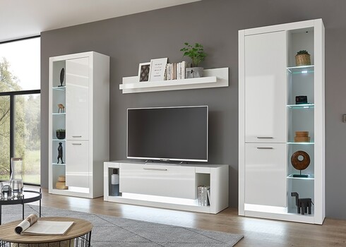 Tv-alus MERAN valge kõrgläige, 150x43xH49 cm