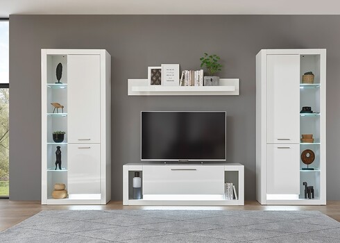 Tv-alus MERAN valge kõrgläige, 150x43xH49 cm