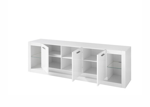 Tv-alus MERAN valge kõrgläige, 198x43xH49 cm