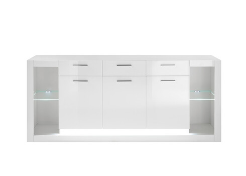 Kummut MERAN valge kõrgläige, 198x43xH83 cm