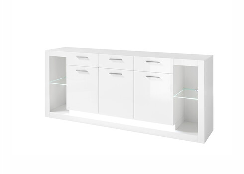 Kummut MERAN valge kõrgläige, 198x43xH83 cm