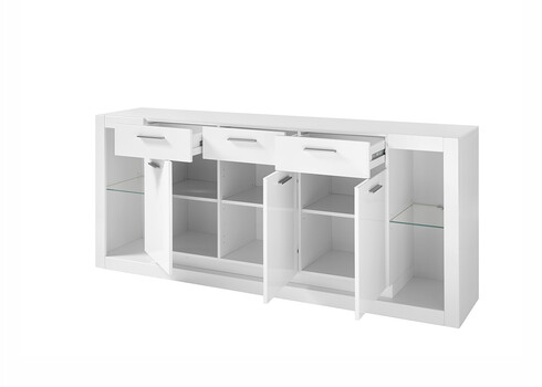 Kummut MERAN valge kõrgläige, 198x43xH83 cm