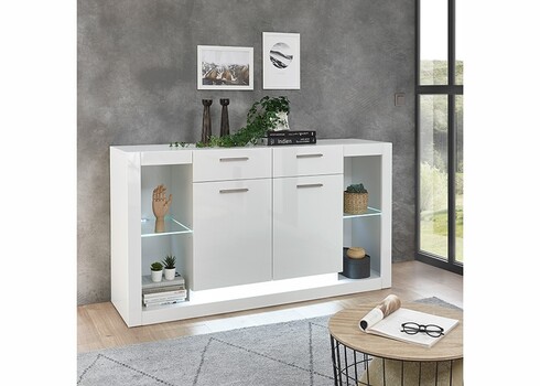 Kummut MERAN valge kõrgläige, 150x43xH83 cm