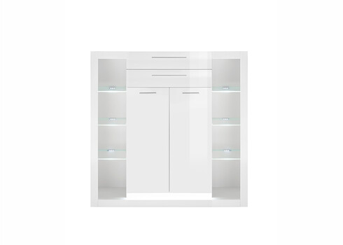 Kummut MERAN valge kõrgläige, 141x37xH139 cm