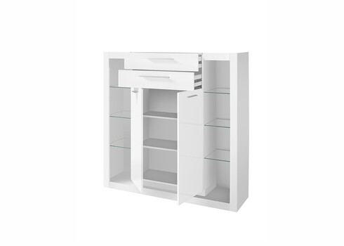 Kummut MERAN valge kõrgläige, 141x37xH139 cm