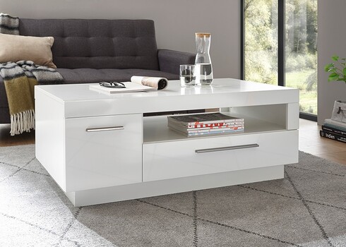 Diivanilaud MERAN valge läige, 110x65xH44 cm