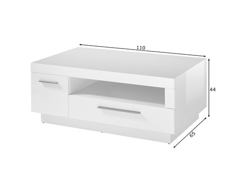 Diivanilaud MERAN valge läige, 110x65xH44 cm