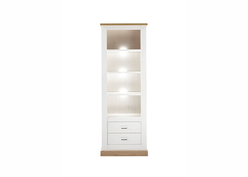 Kapp-riiul ORLANDO valge mänd / tamm, 73x40xH204 cm