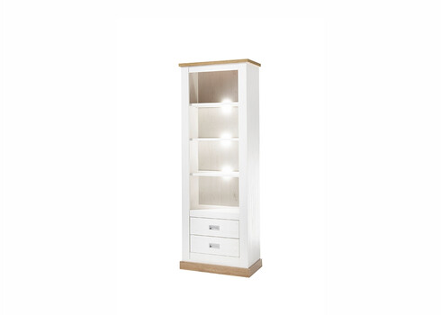 Kapp-riiul ORLANDO valge mänd / tamm, 73x40xH204 cm