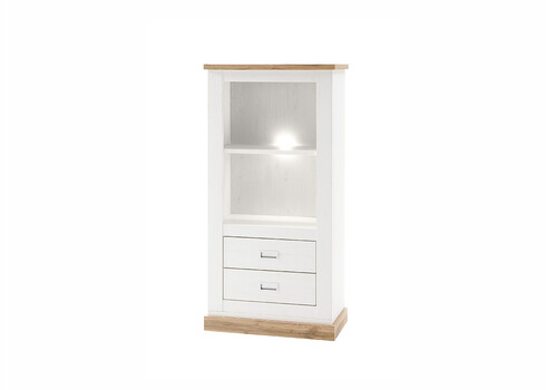 Kapp-riiul ORLANDO valge mänd / tamm, 73x40xH146 cm