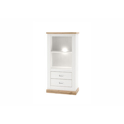 Kapp-riiul ORLANDO valge mänd / tamm, 73x40xH146 cm