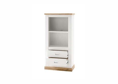 Kapp-riiul ORLANDO valge mänd / tamm, 73x40xH146 cm