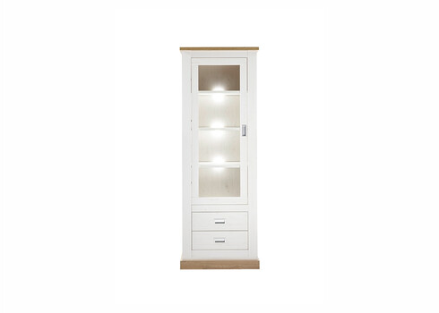 Vitriinkapp ORLANDO valge mänd / tamm, 73x40xH204 cm