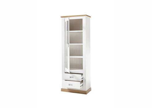 Vitriinkapp ORLANDO valge mänd / tamm, 73x40xH204 cm
