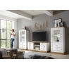Vitriinkapp ORLANDO valge mänd / tamm, 73x40xH146 cm