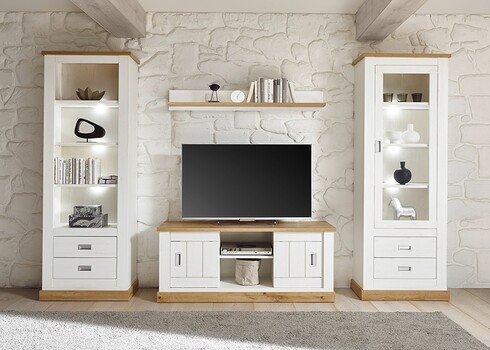 Tv-alus ORLANDO valge mänd / tamm, 145x46xH60 cm