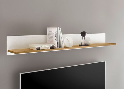 Seinariiul ORLANDO valge mänd / tamm, 138x20xH18 cm