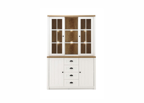 Puhvetkapp PROVENCE valge mänd / tamm, 130x43xH198 cm