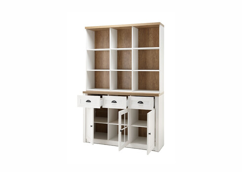 Puhvetkapp PROVENCE valge mänd / tamm, 130x43xH198 cm