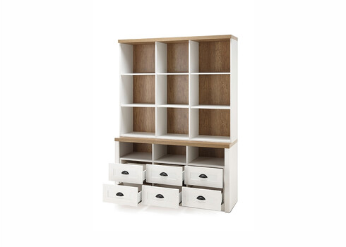 Puhvetkapp PROVENCE valge mänd / tamm, 130x43xH179 cm