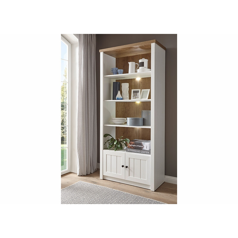 Kapp-riiul PROVENCE valge mänd / tamm, 90x43xH198 cm